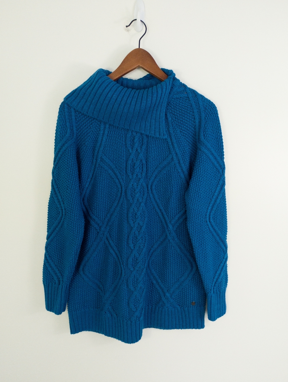 Northern Reflections Cable Knit Cowl Neck Sweater Size Large